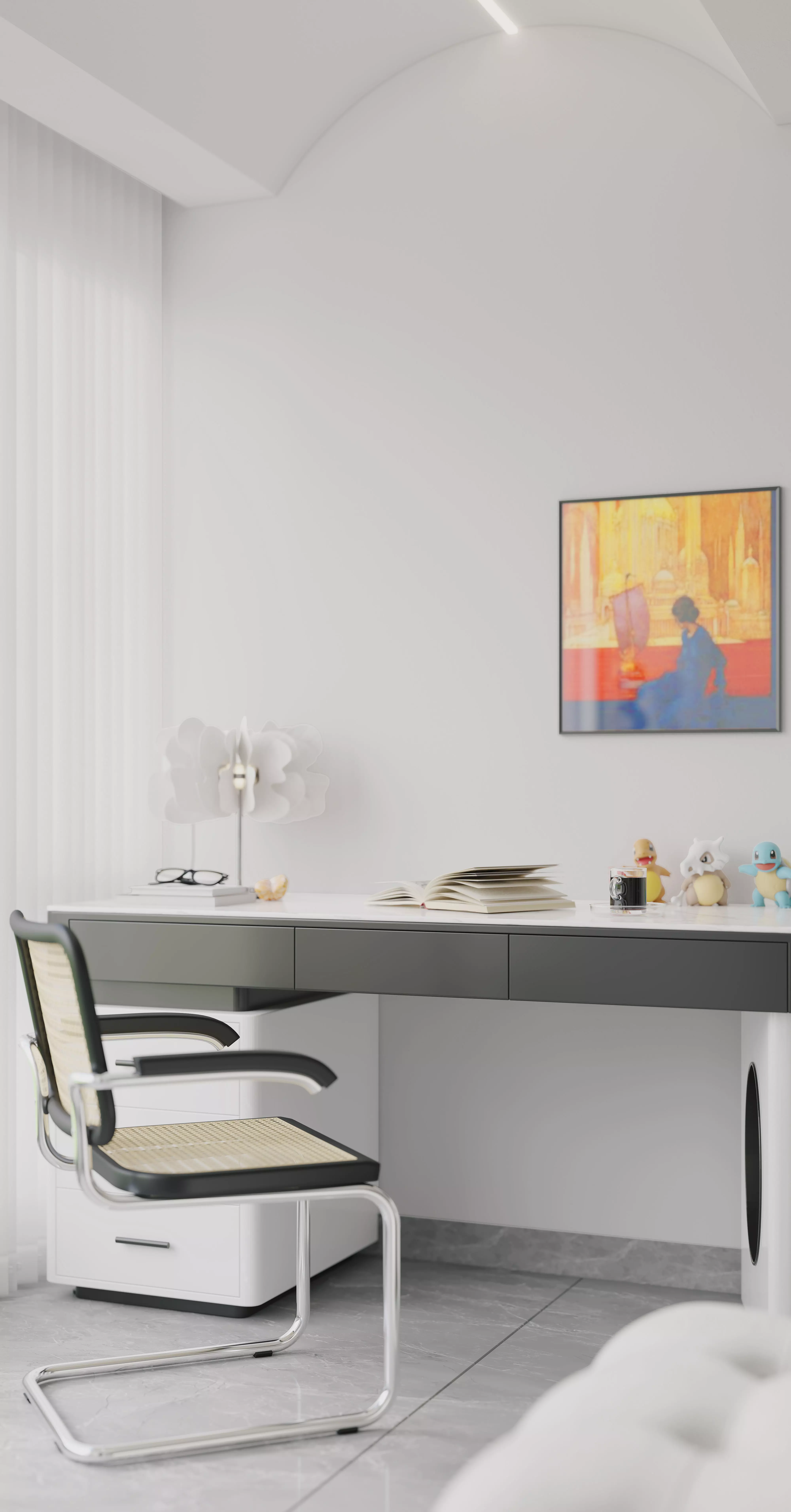 modern living and dining room interior 3D model_7