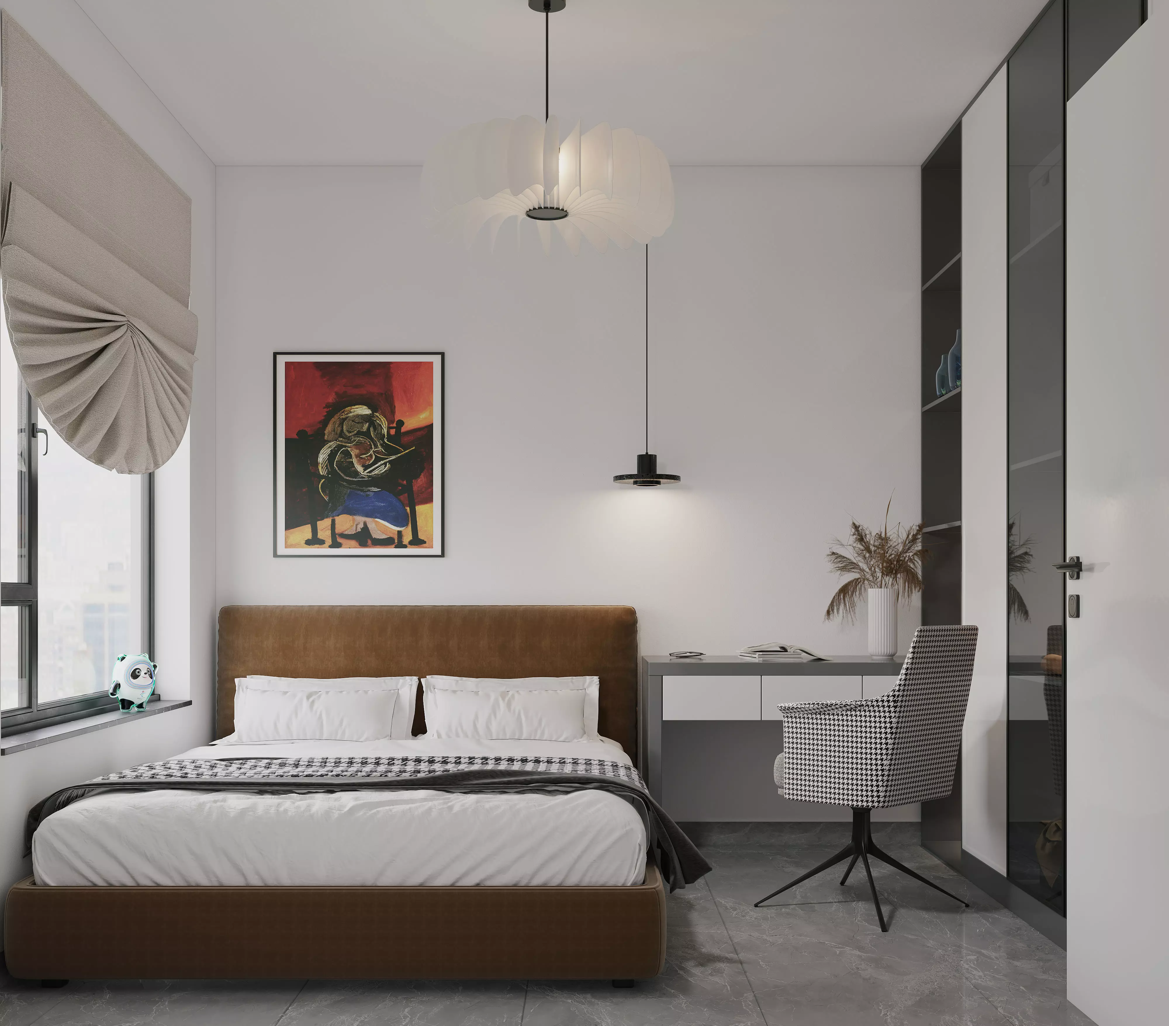 modern living and dining room interior 3D model_8