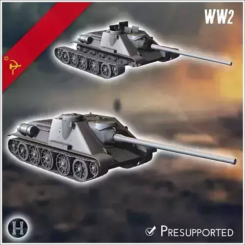 SU-100 tank destroyer - Soviet army WW2 Second World East front 