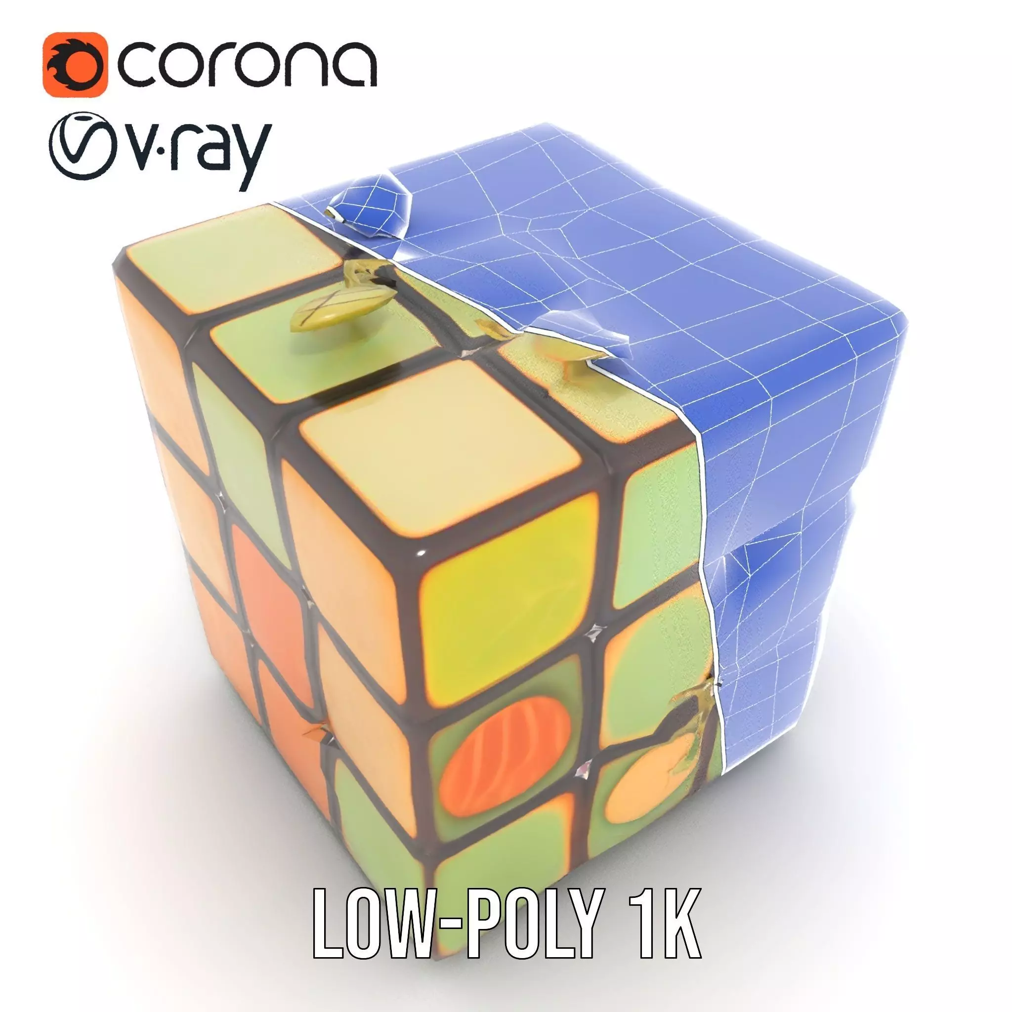 Leafy Puzzle Cube model pack Low-poly 3D model_29