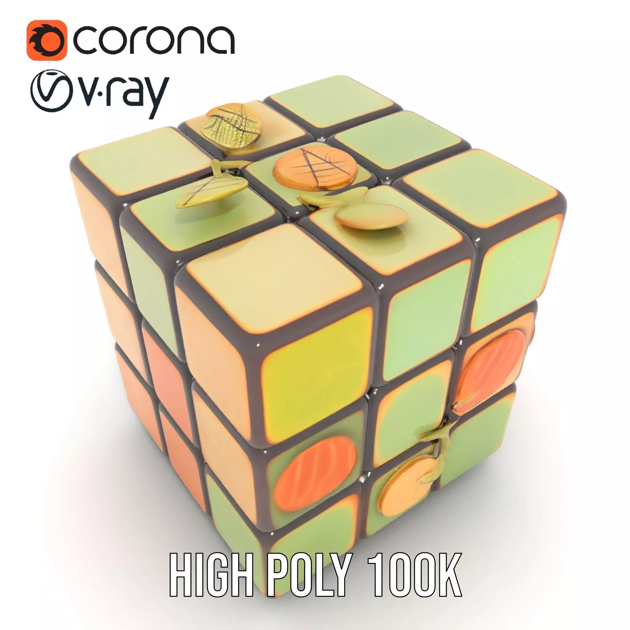 Leafy Puzzle Cube model pack Low-poly 3D model_24