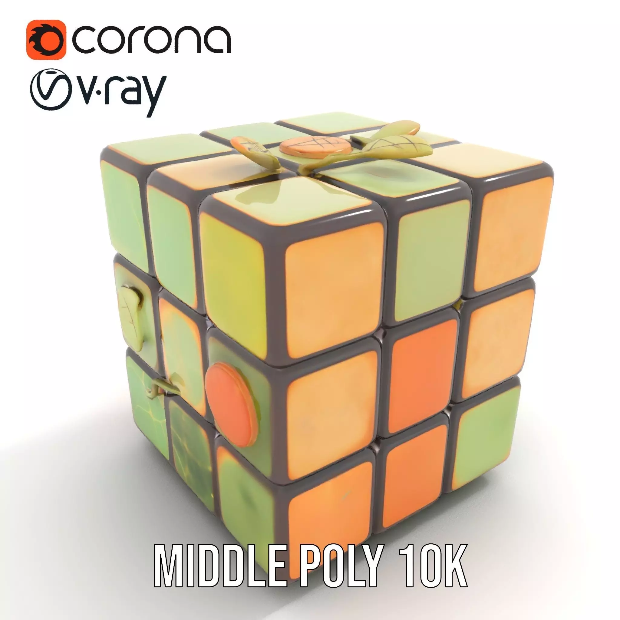 Leafy Puzzle Cube model pack Low-poly 3D model_7