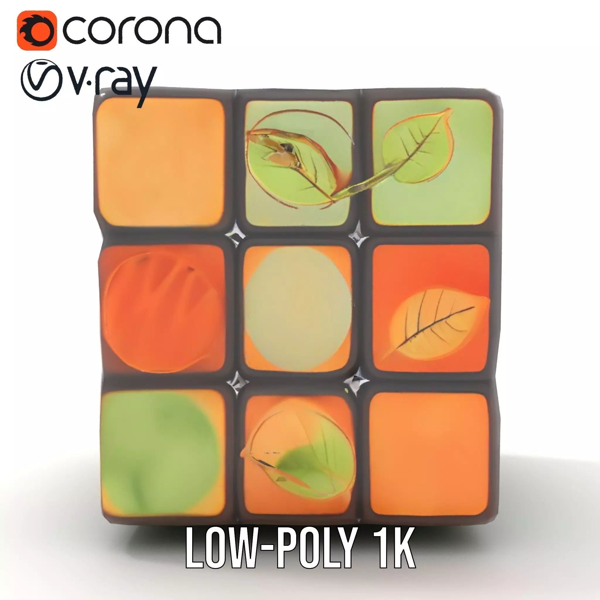 Leafy Puzzle Cube model pack Low-poly 3D model_23