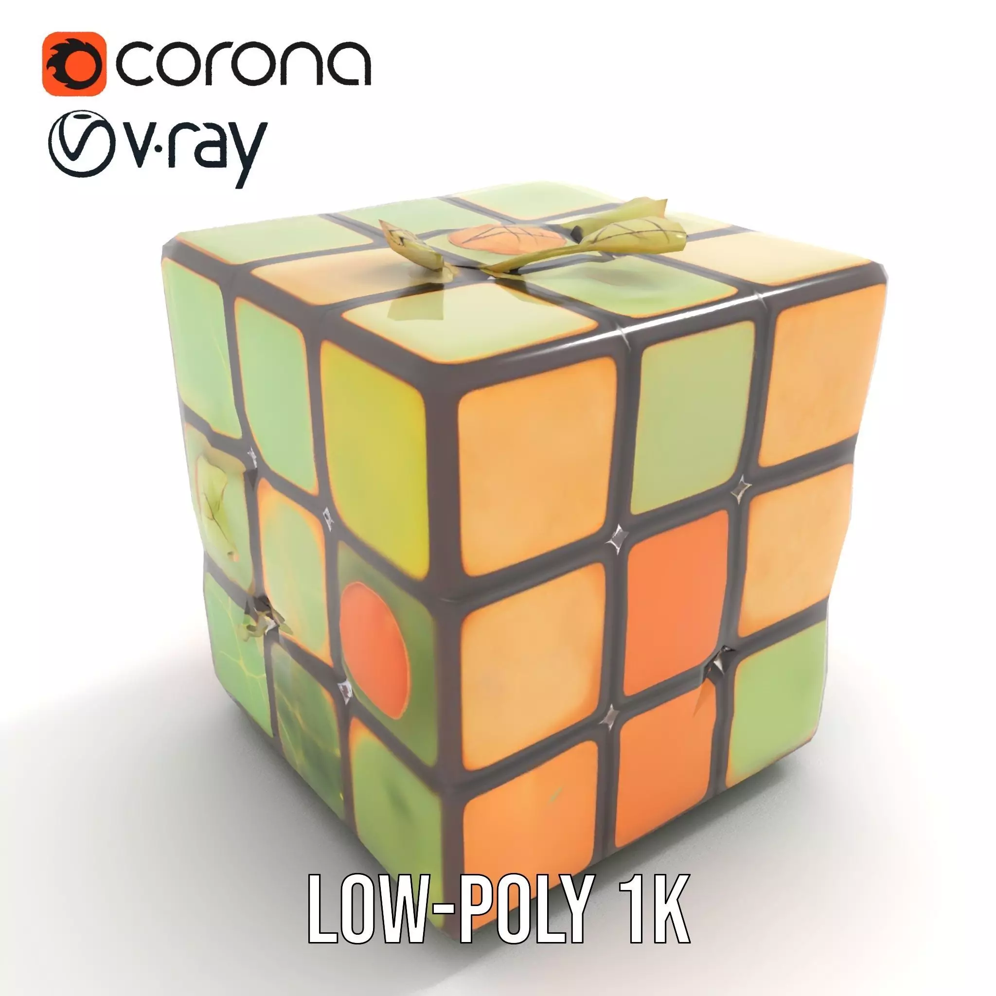 Leafy Puzzle Cube model pack Low-poly 3D model_8