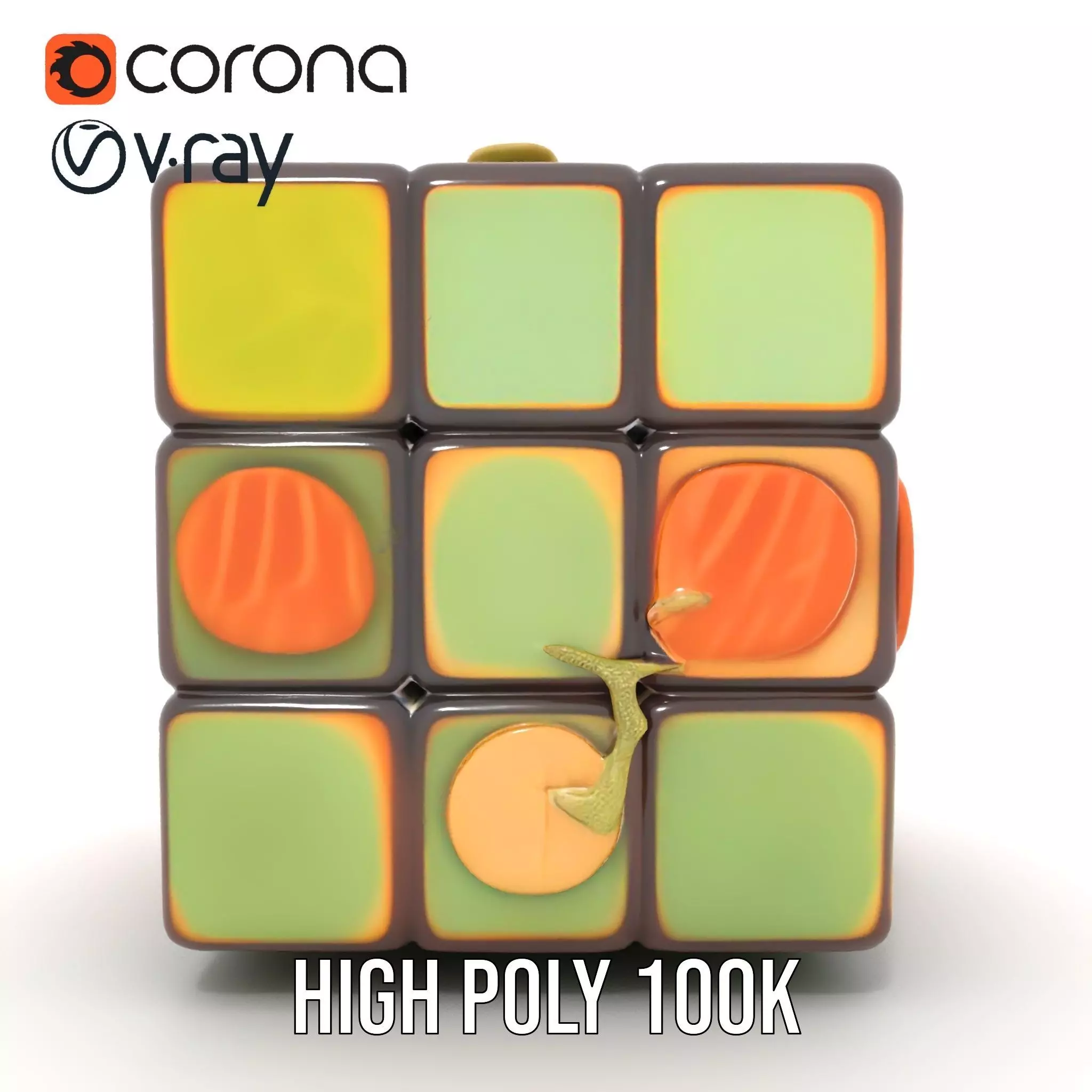 Leafy Puzzle Cube model pack Low-poly 3D model_33
