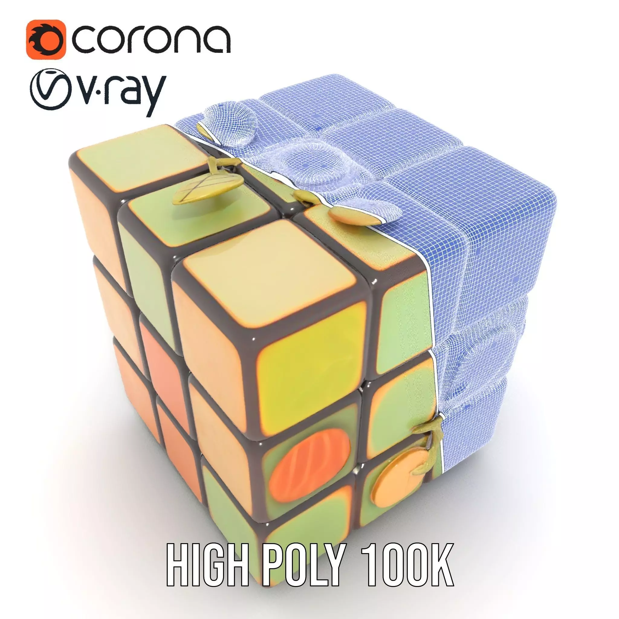 Leafy Puzzle Cube model pack Low-poly 3D model_27
