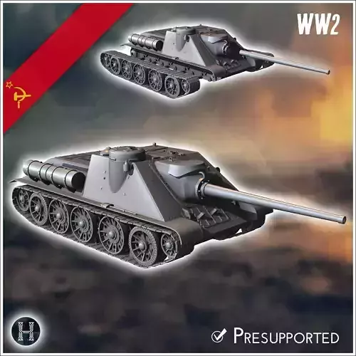 SU-85M tank destroyer - Soviet army WW2 Second World East front 