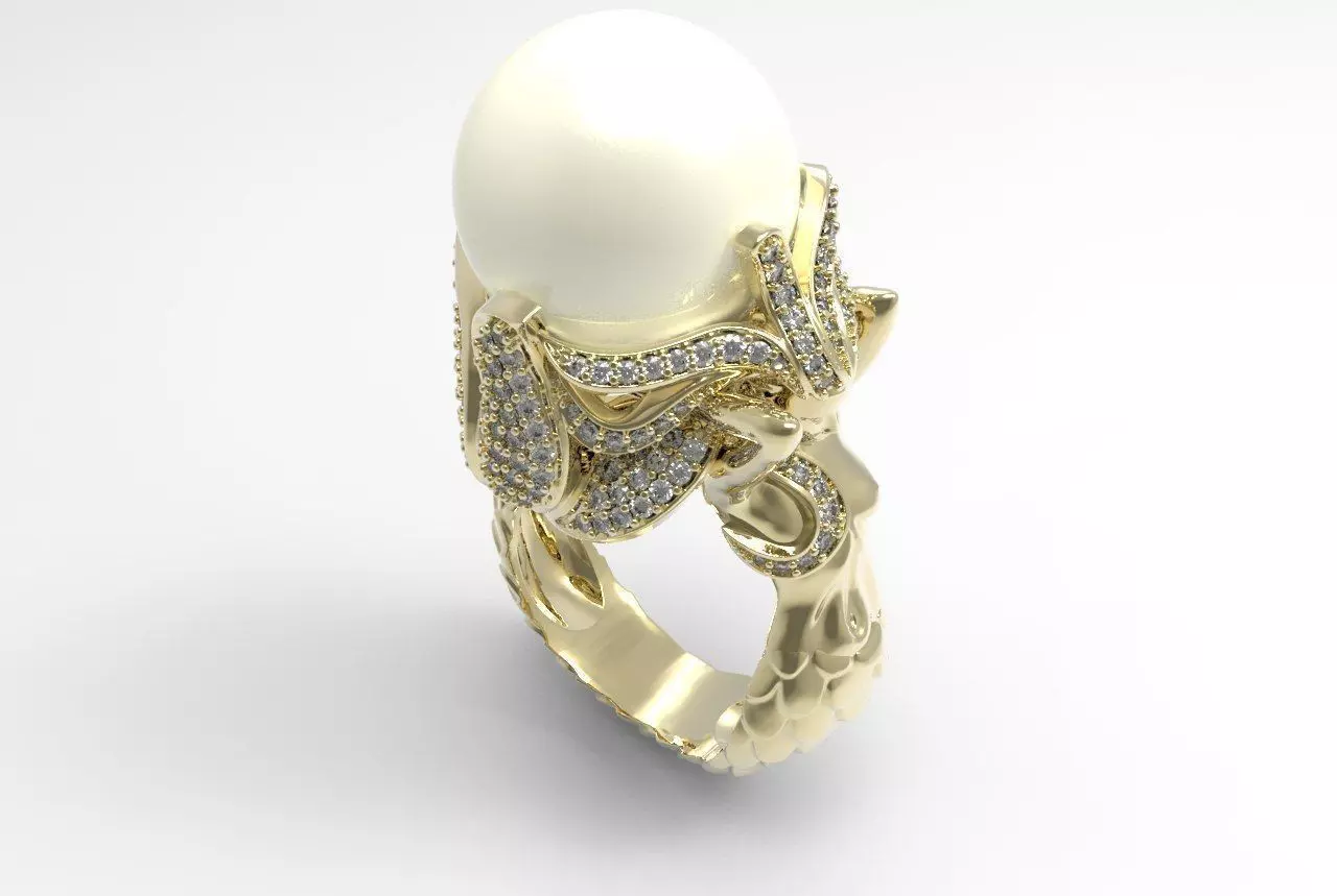 Ring egg with diamonds 3D print model_0