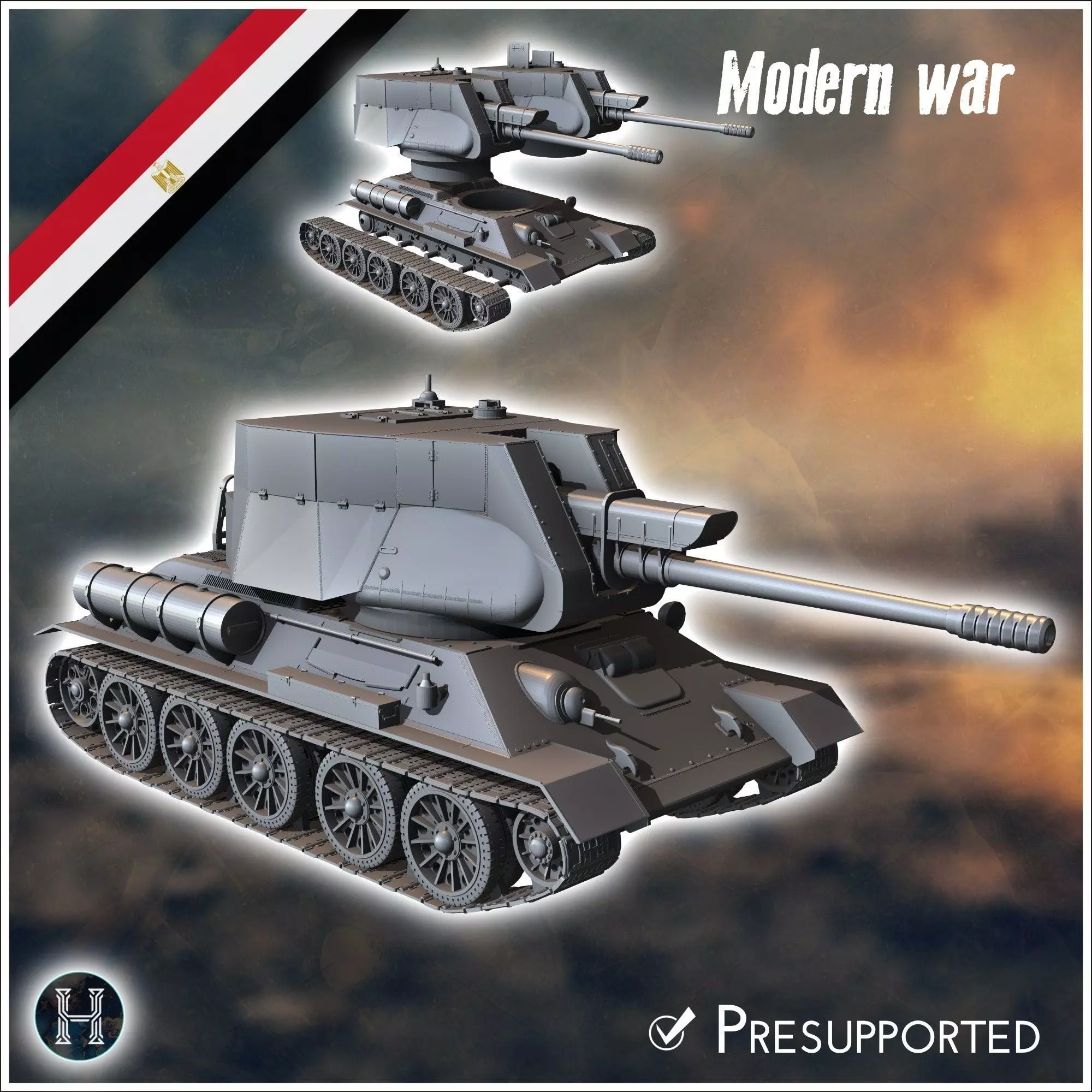 T122 SPG 122mm assault gun - Soviet army WW2 Second World East f 3D print model_0