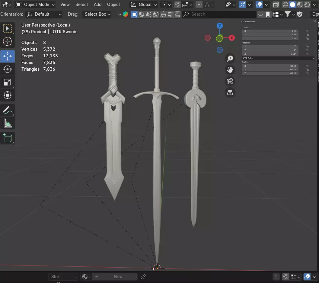 Lotr Swords 3D model_10