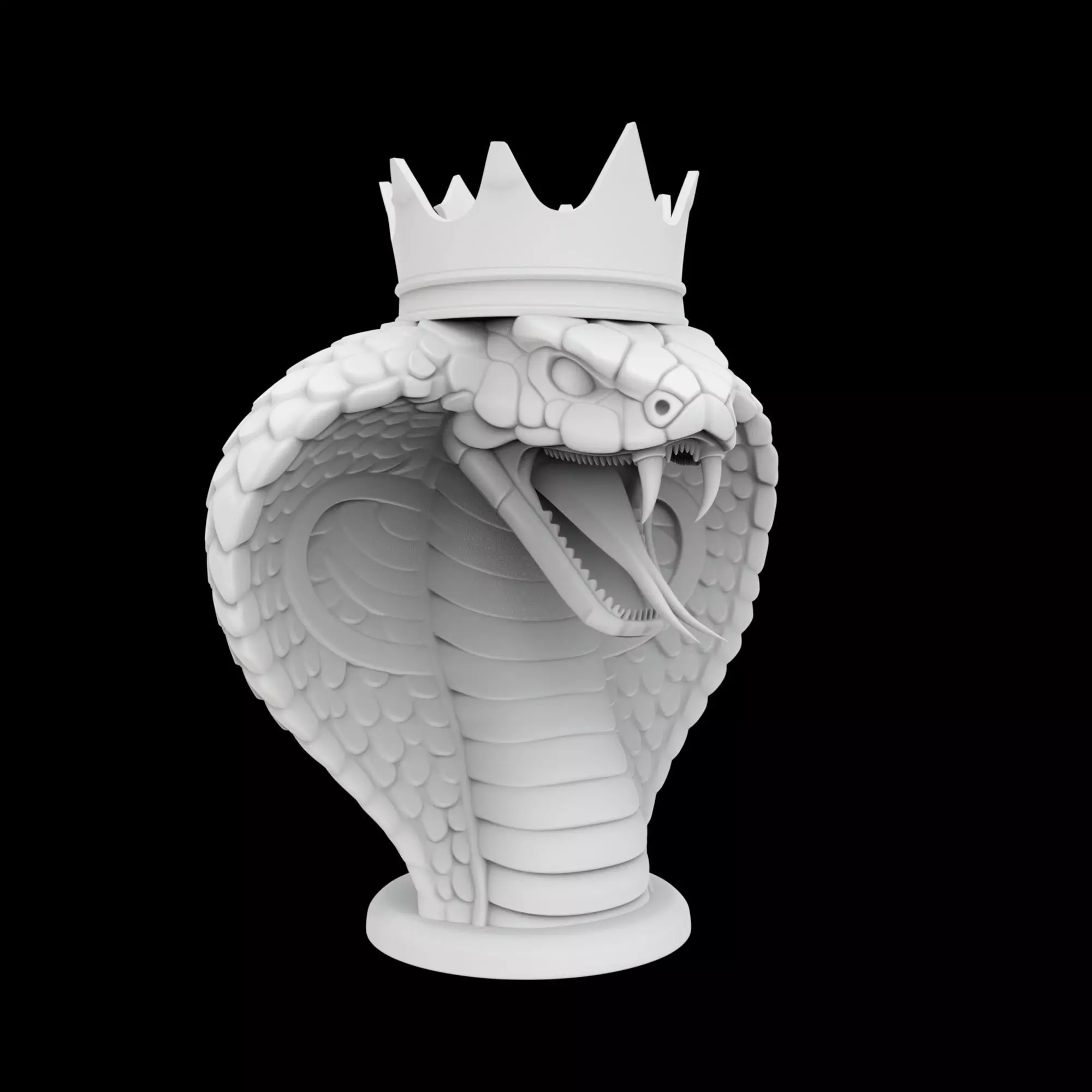 Cobra Head Crowned 3D Printable Model 3D print model_6