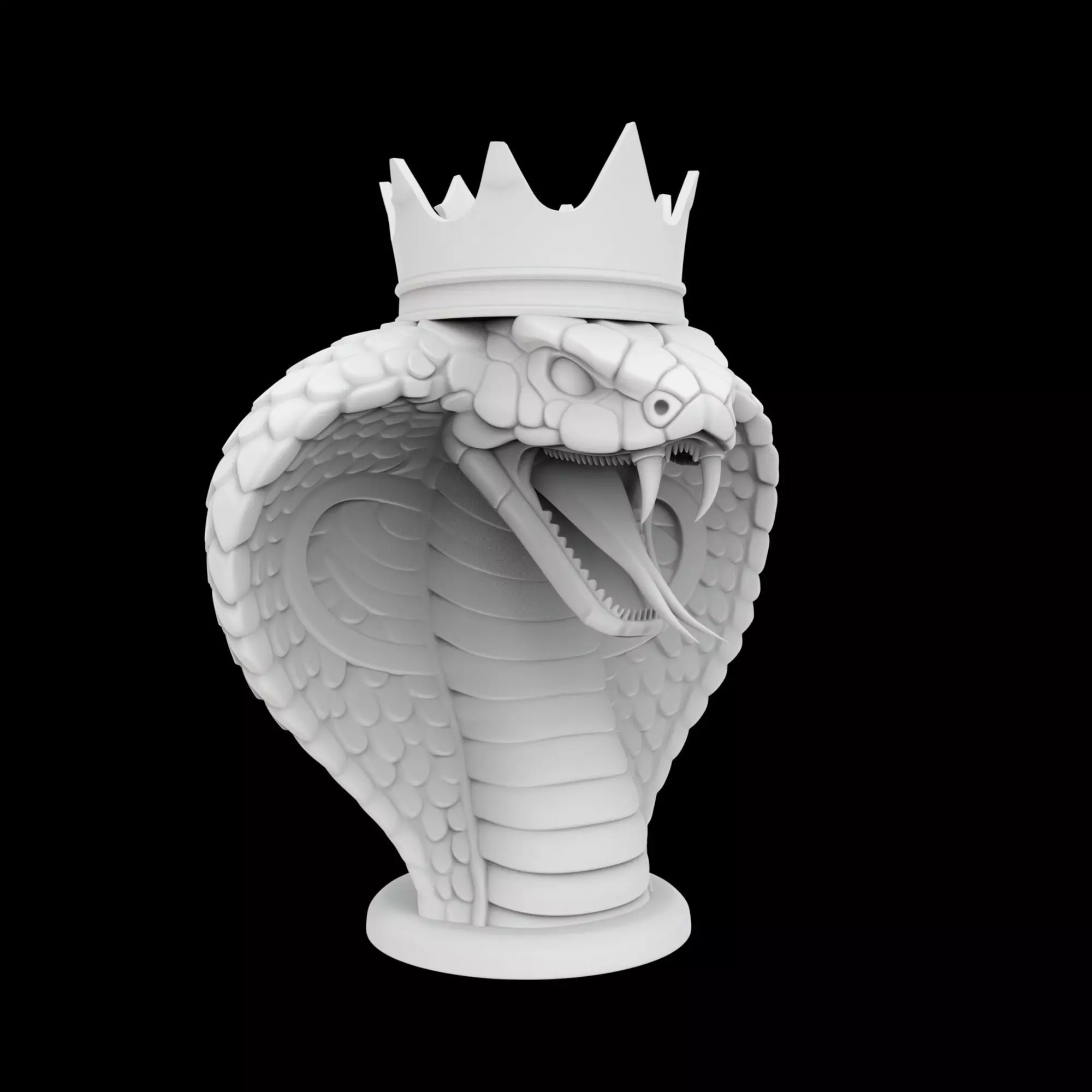 Cobra Head Crowned 3D Printable Model 3D print model_0
