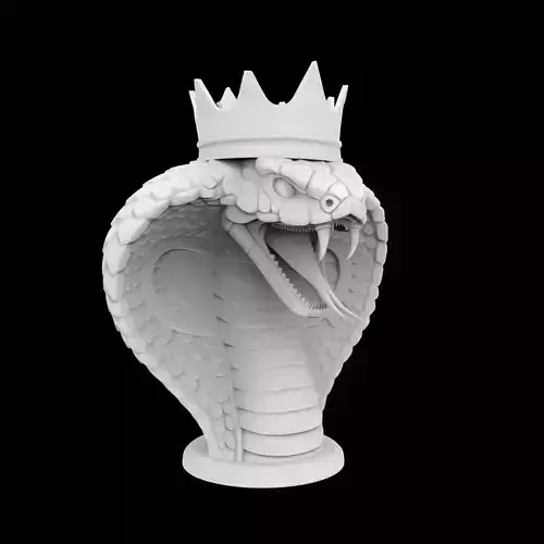 Cobra Head Crowned 3D Printable Model