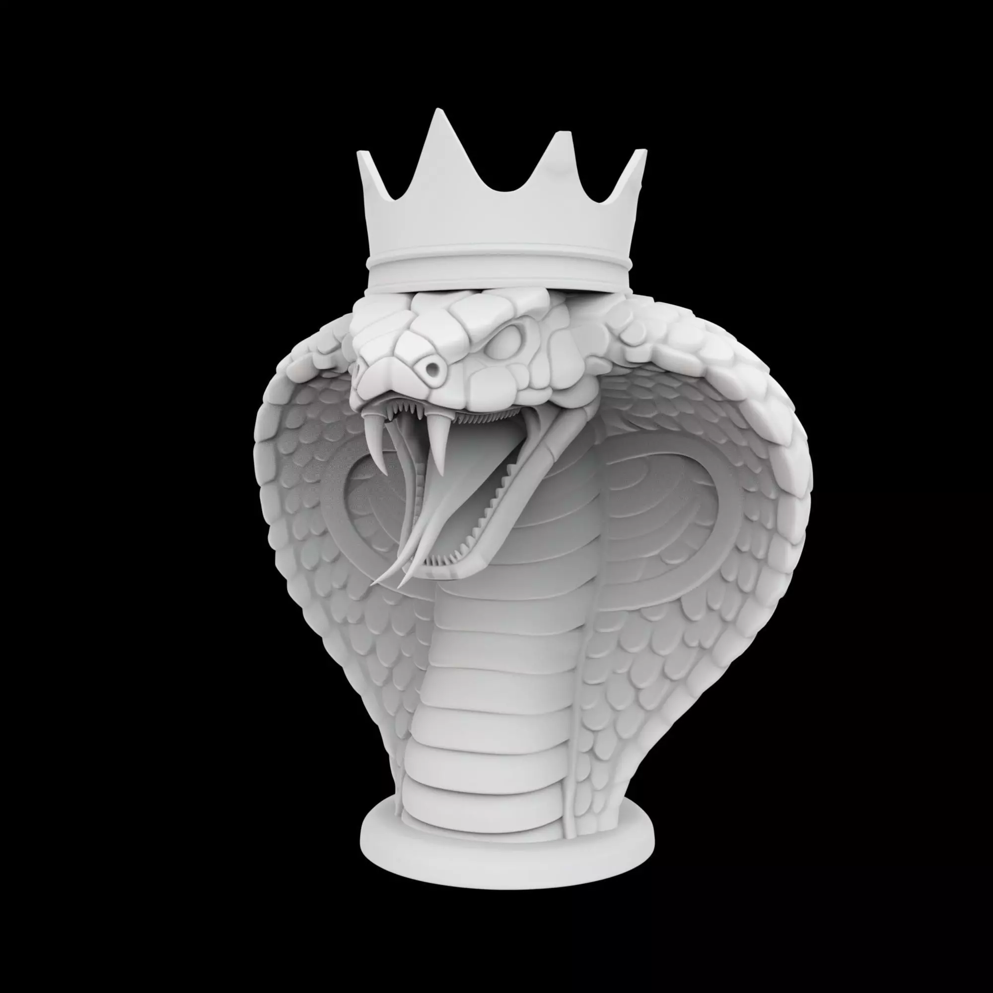Cobra Head Crowned 3D Printable Model 3D print model_1
