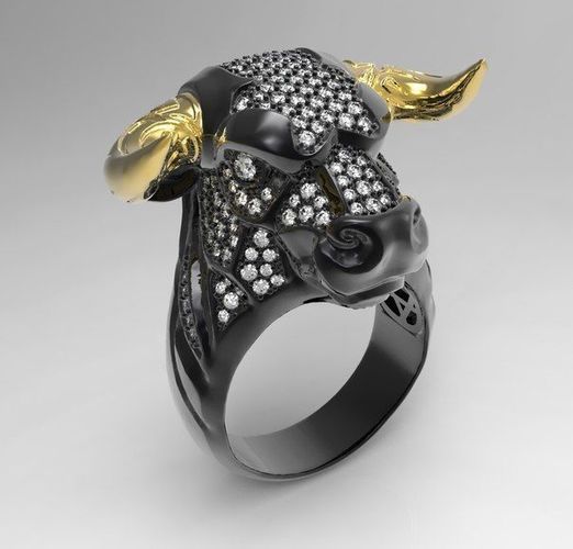 Ring bull with diamonds 3D print model