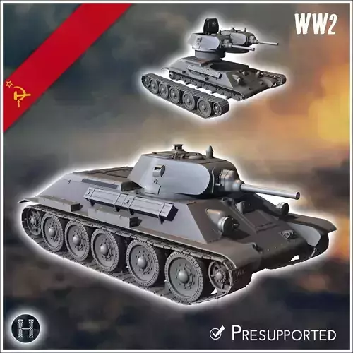 T-34-76 M1940 - Soviet army WW2 Second World East front Ostfront 3D print model