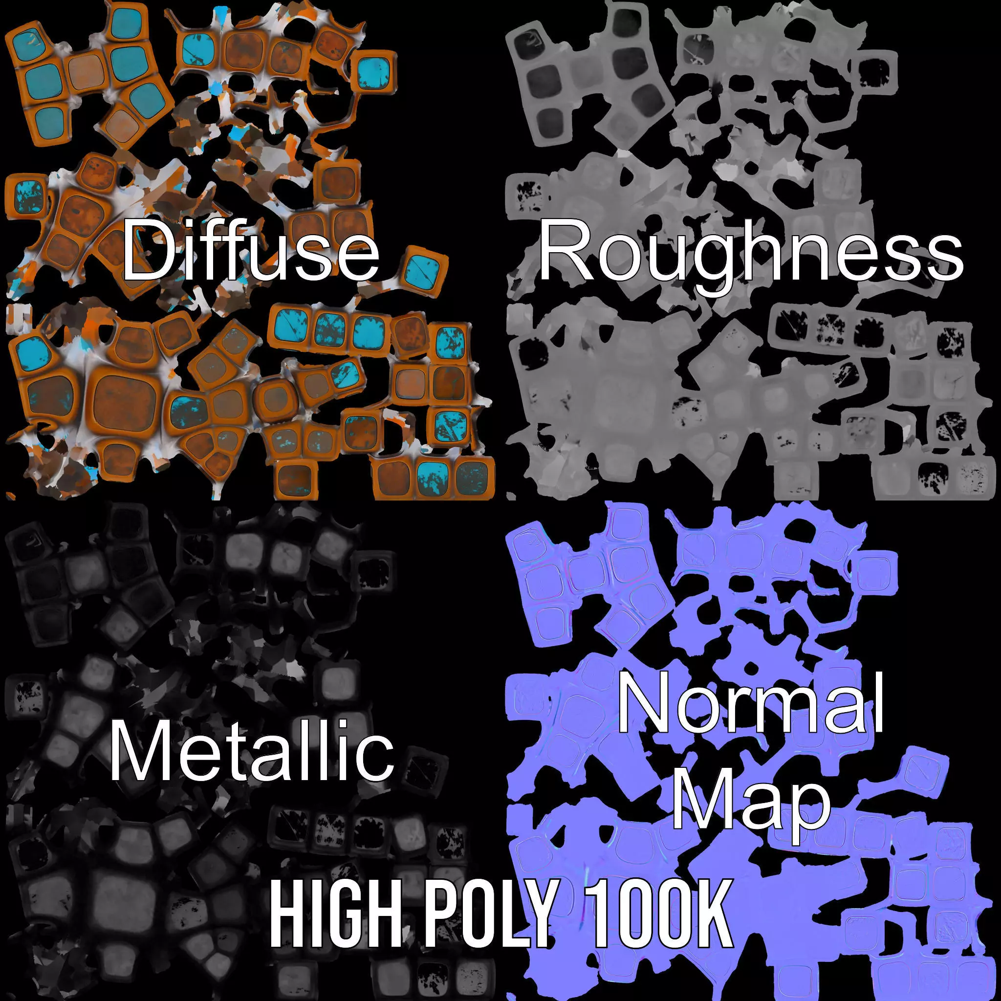 Vintage Copper Cube model pack Texture_4