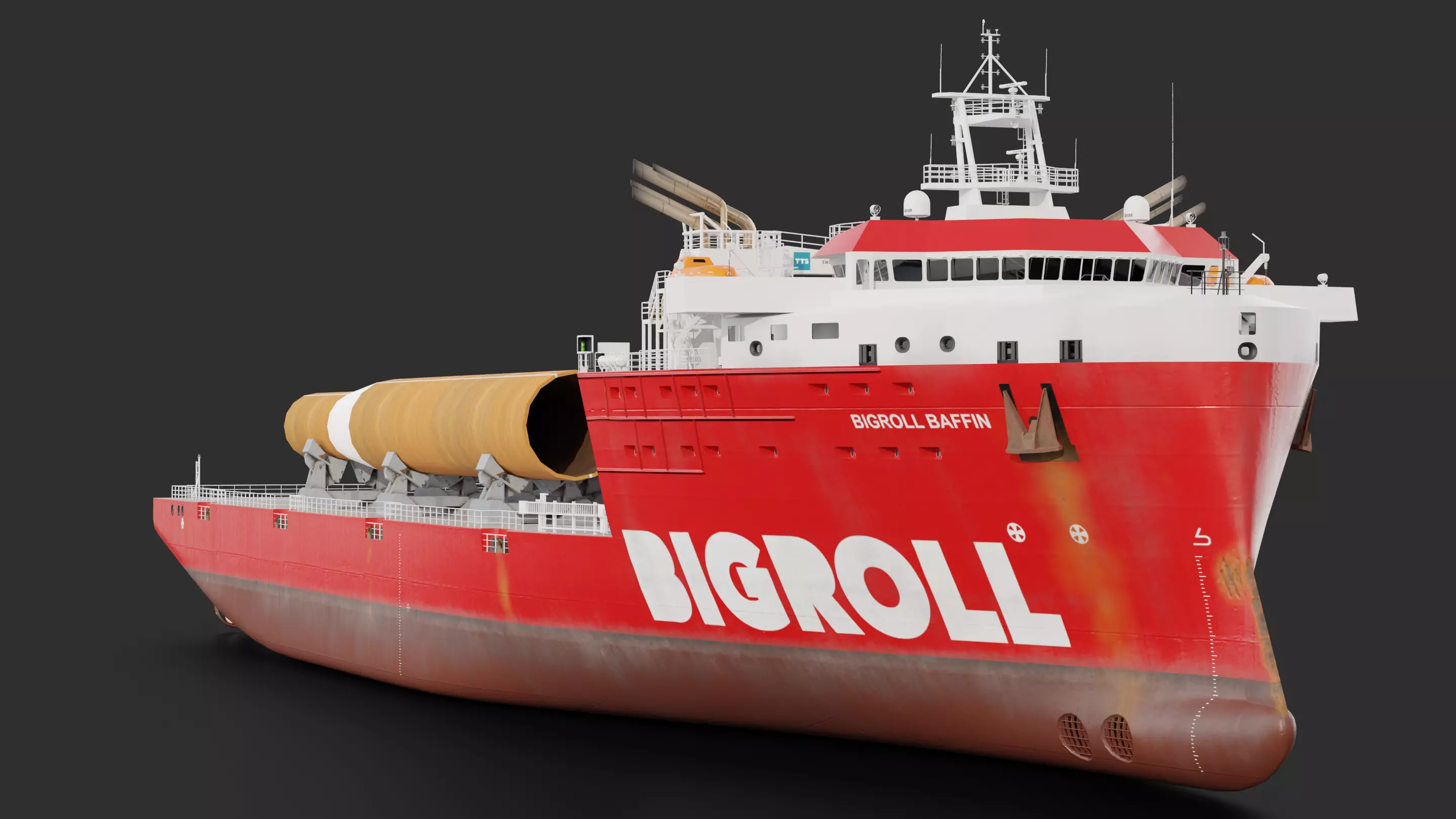 HeavyLift Vessel  Low-poly 3D model_1