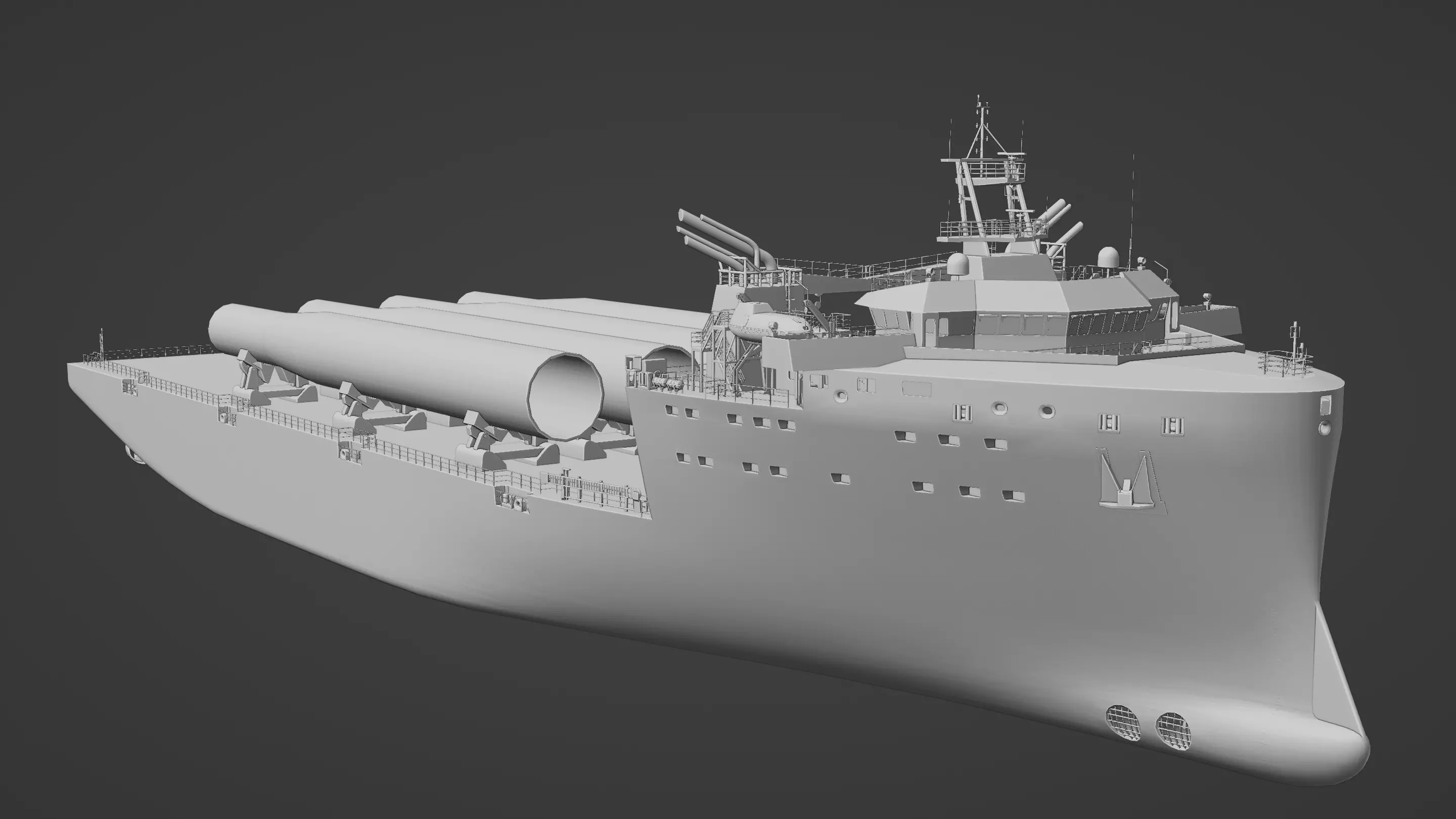 HeavyLift Vessel  Low-poly 3D model_17