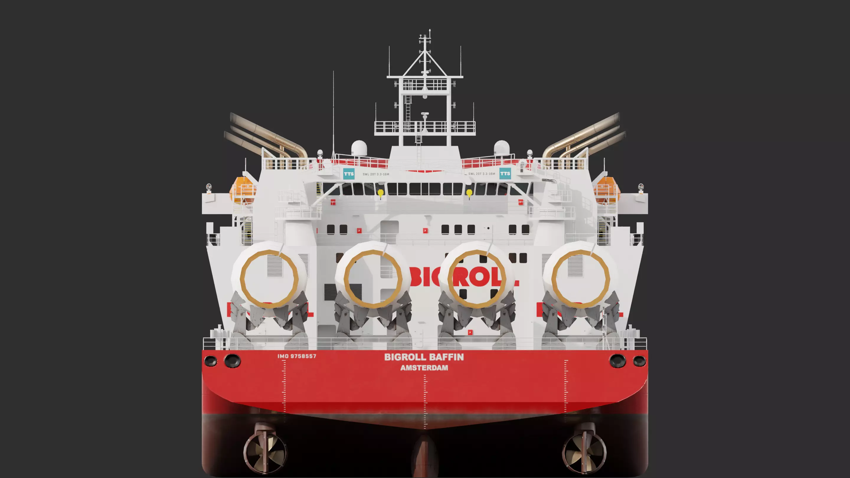 HeavyLift Vessel  Low-poly 3D model_4