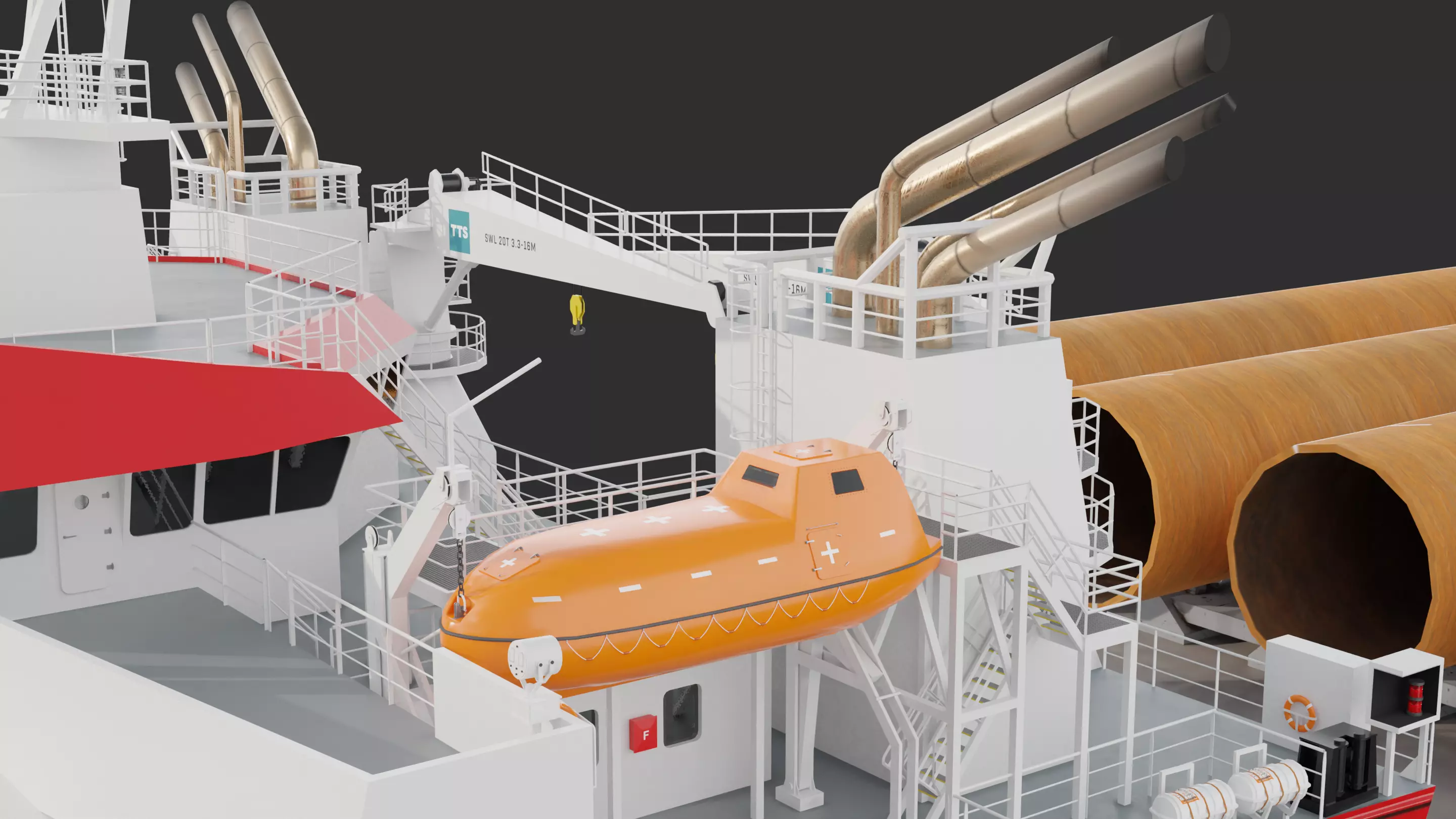 HeavyLift Vessel  Low-poly 3D model_11