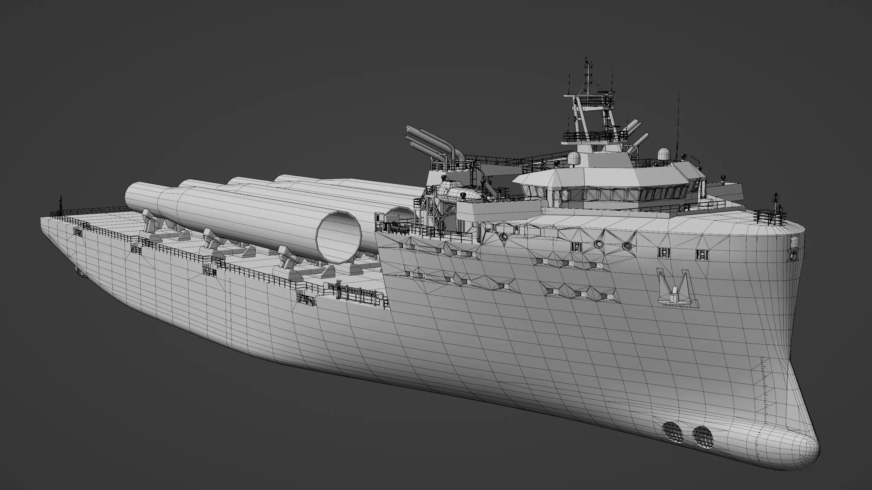 HeavyLift Vessel  Low-poly 3D model_18