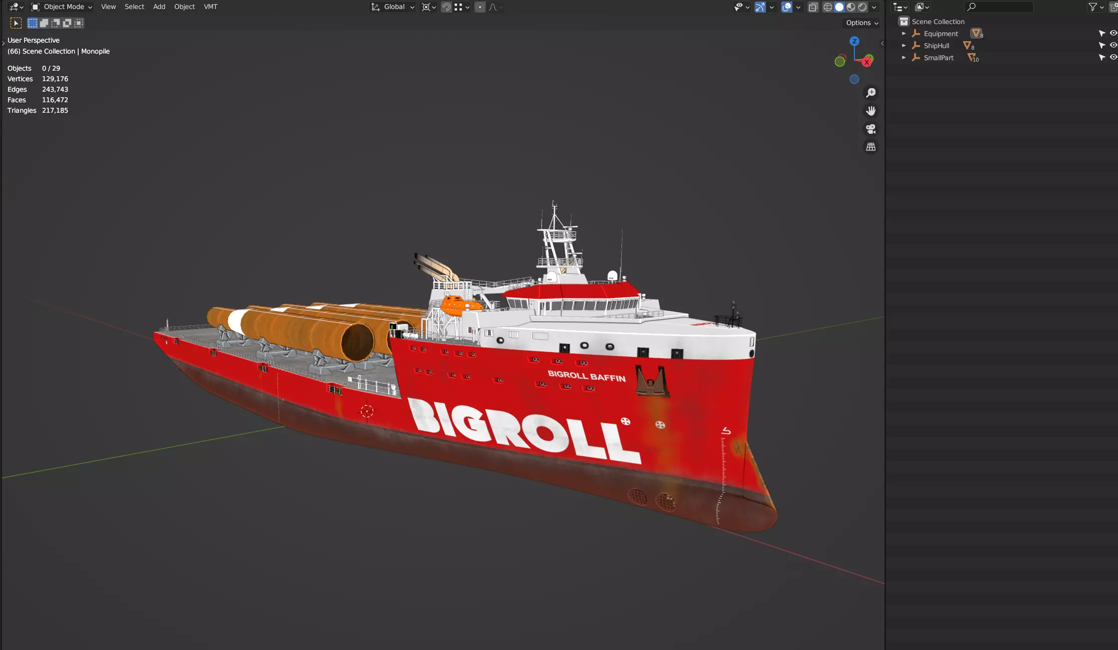 HeavyLift Vessel  Low-poly 3D model_24