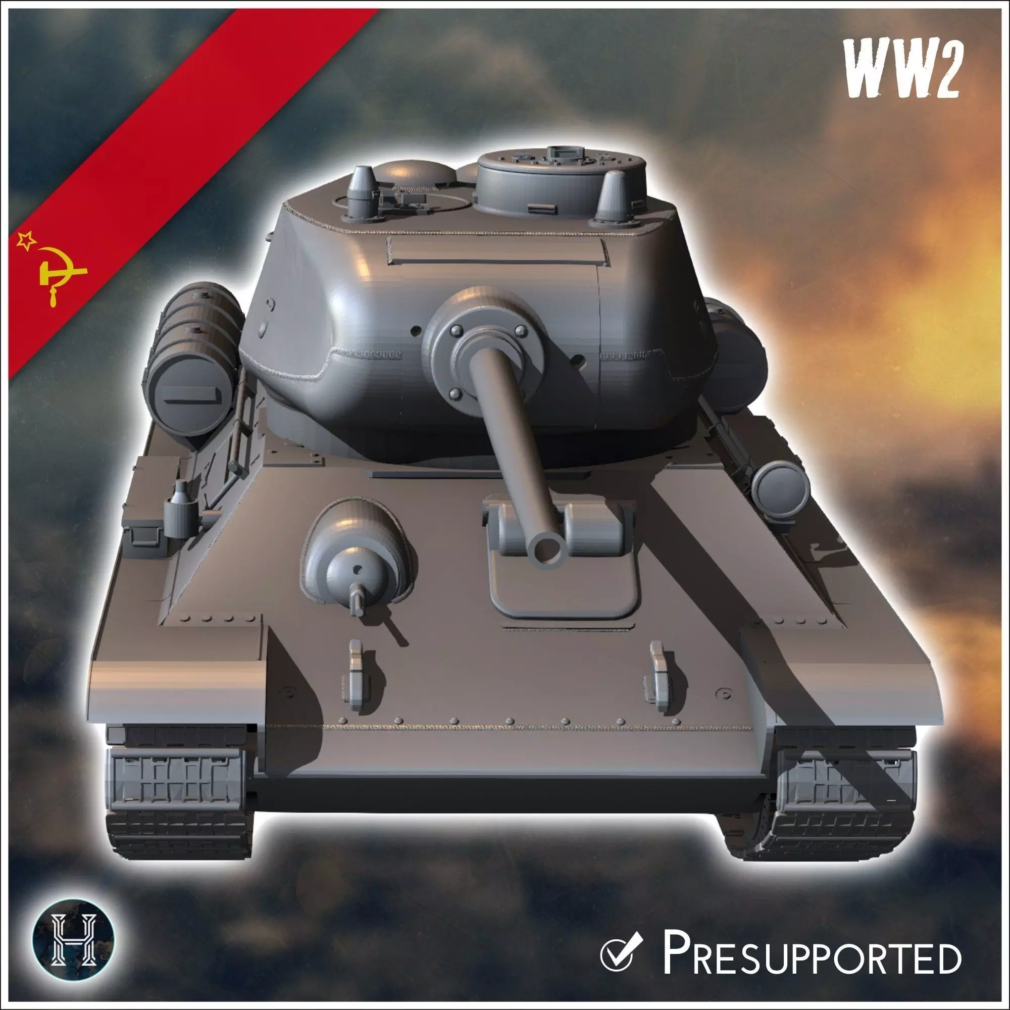 T-34-85 M1944 - Soviet army WW2 Second World East front Ostfront 3D print model_4