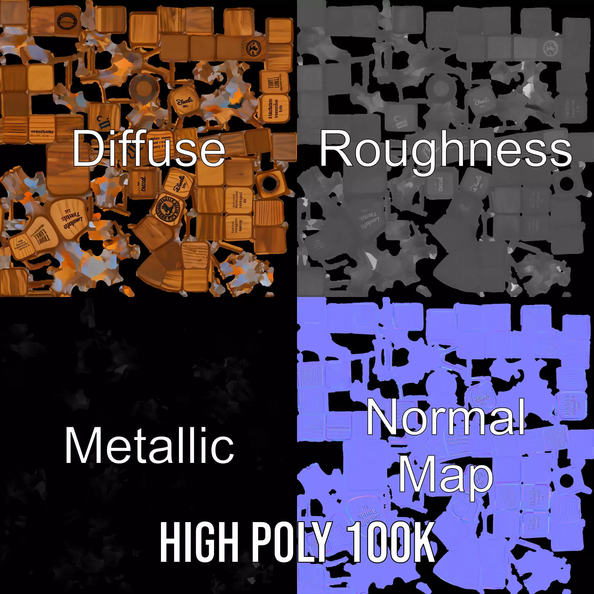 Wooden Puzzle Cube model pack Texture_4