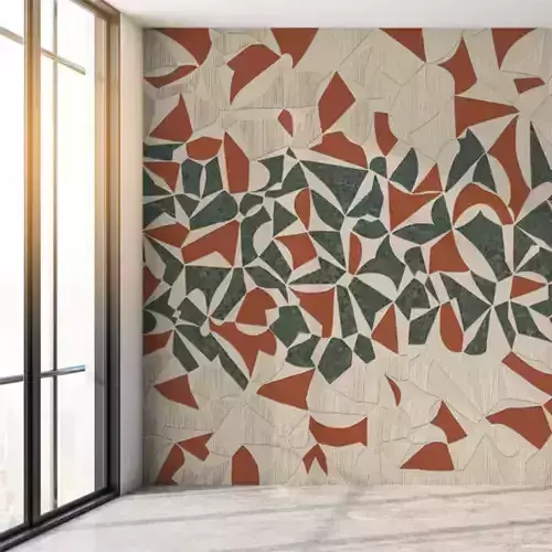 Modern Mosaic Cut Out Wallpaper