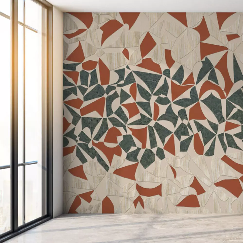 Modern Mosaic Cut Out Wallpaper Texture