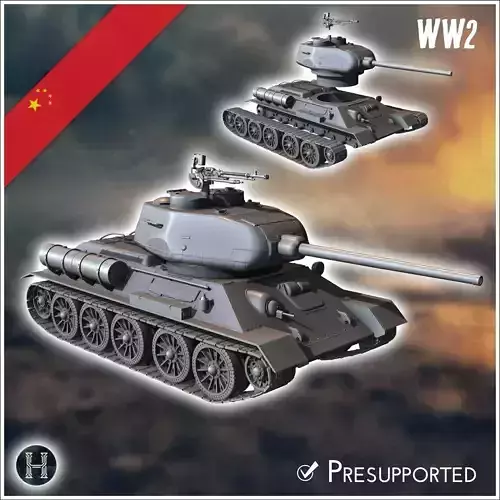 T-34-85 Type 58 Gai - Chinese Modern army Military miniatures Pe