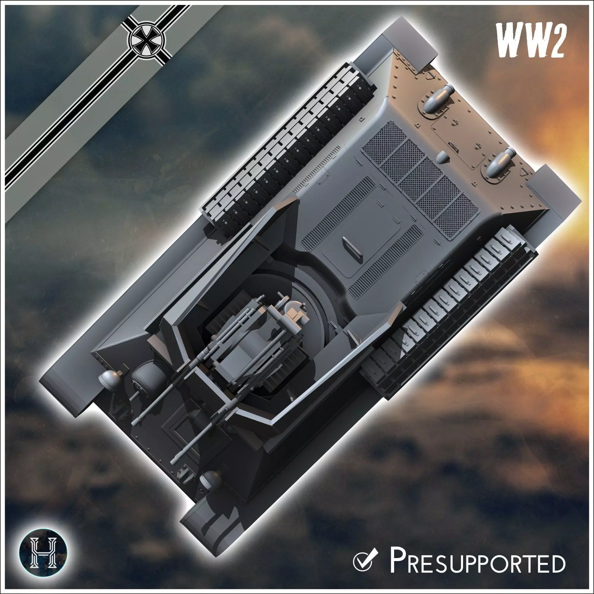 Flakpanzer T-34 anti-aircraft gun - Germany Eastern Western Fron 3D print model_4