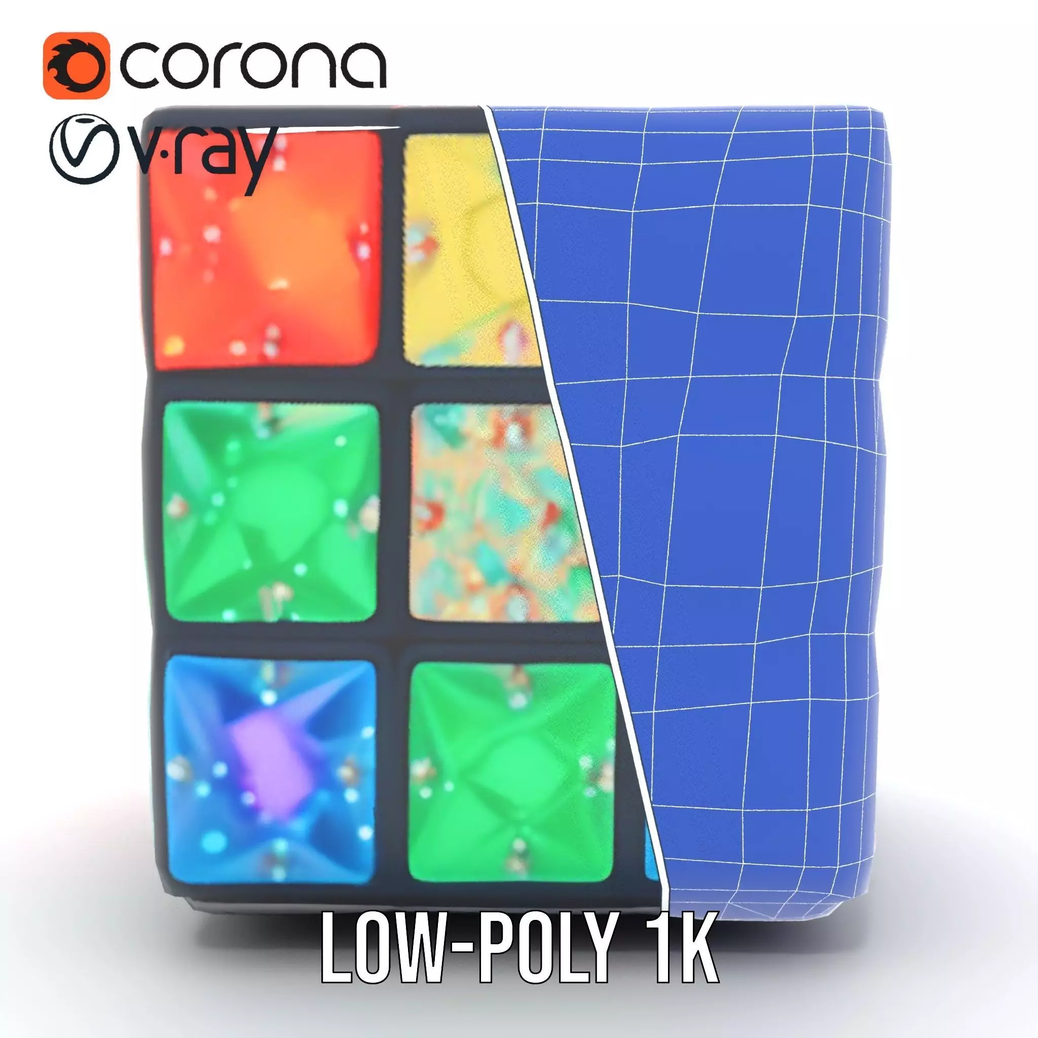 Sparkling Gemstone Puzzle Cube model pack Texture_29