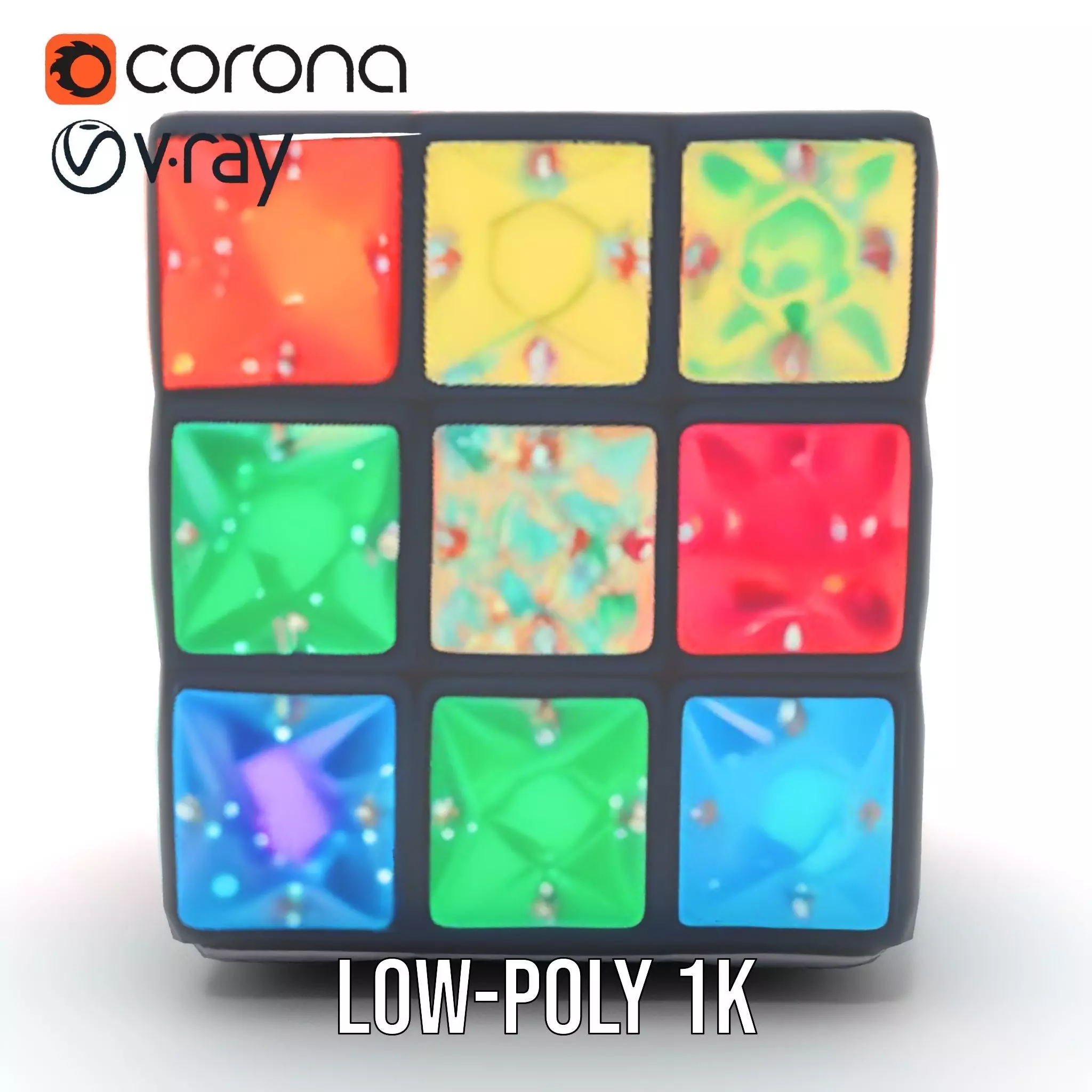 Sparkling Gemstone Puzzle Cube model pack Texture_26