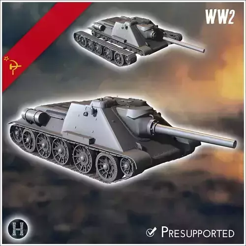 SU-122M assault gun - Soviet army WW2 Second World East front Os