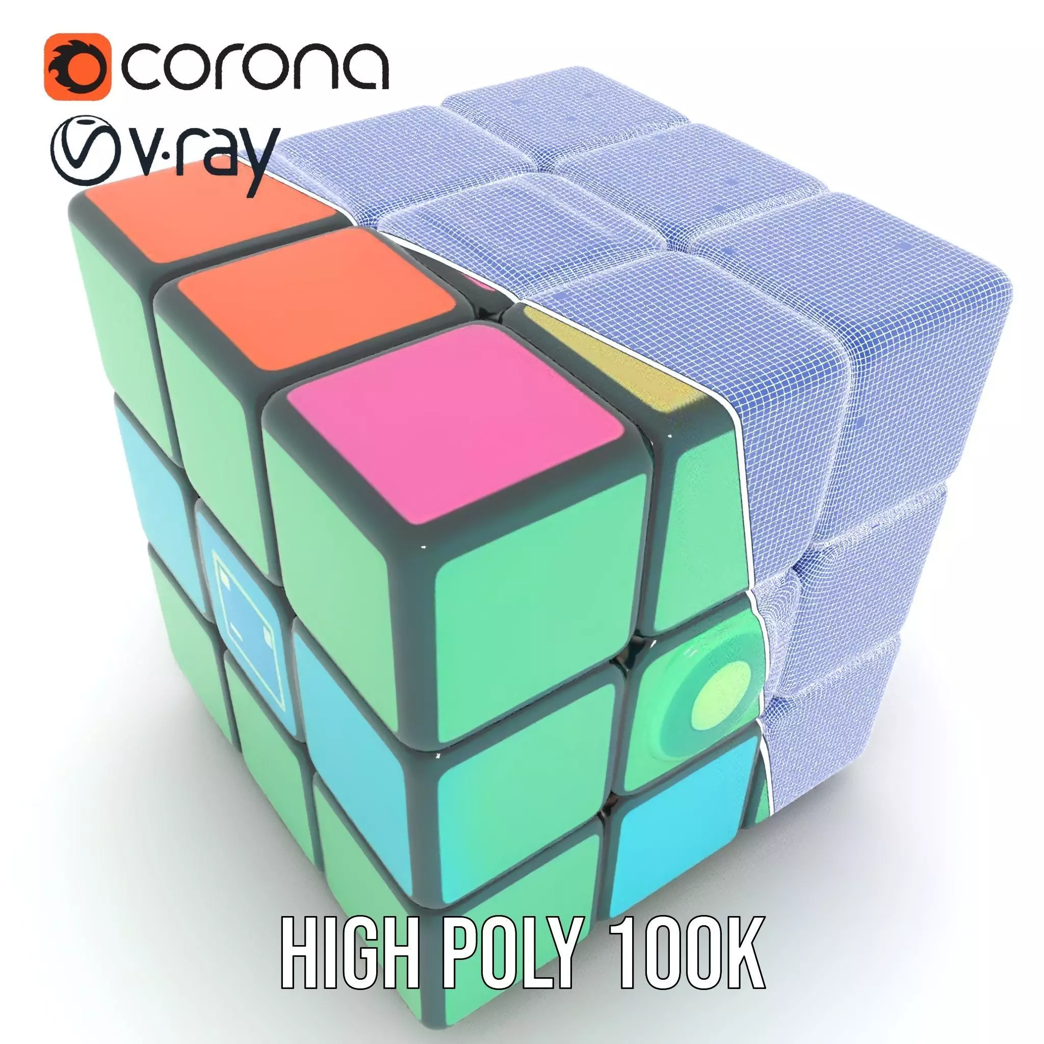 Vibrant Cube Puzzle model pack Low-poly 3D model_34