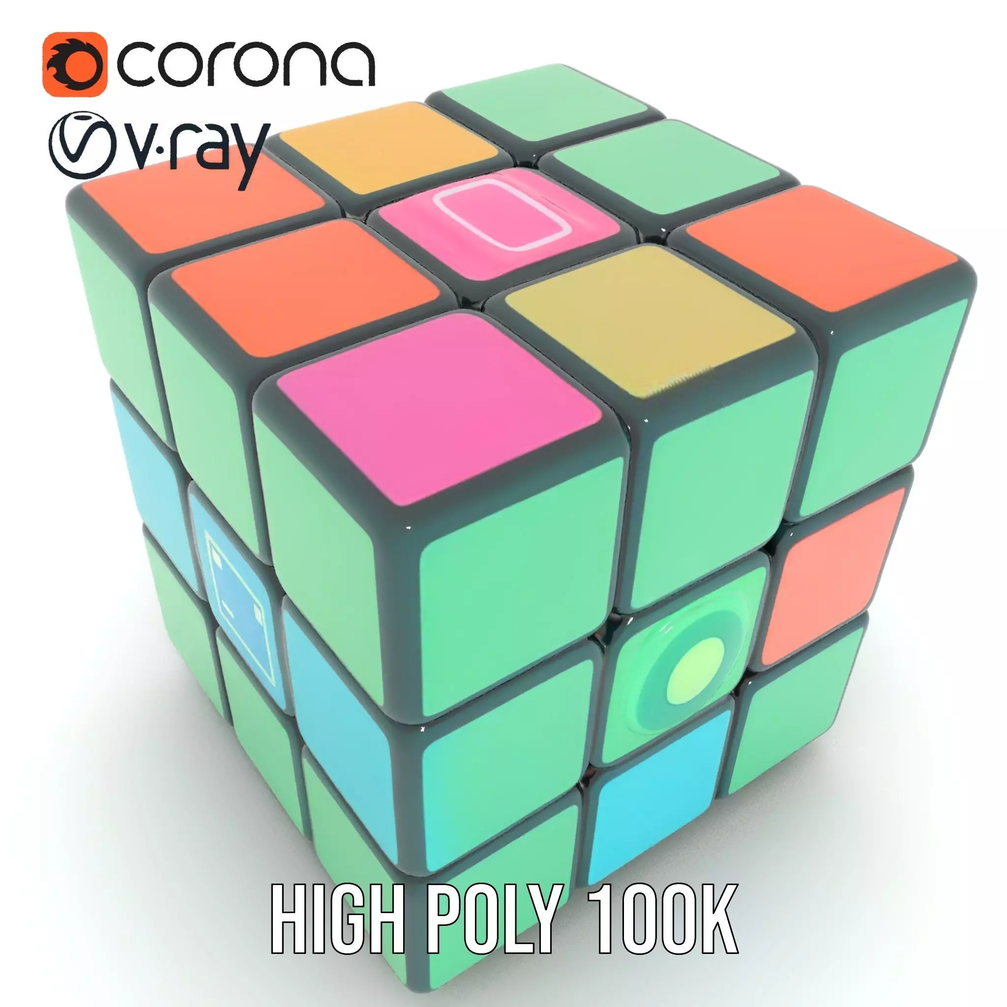 Vibrant Cube Puzzle model pack Low-poly 3D model_16