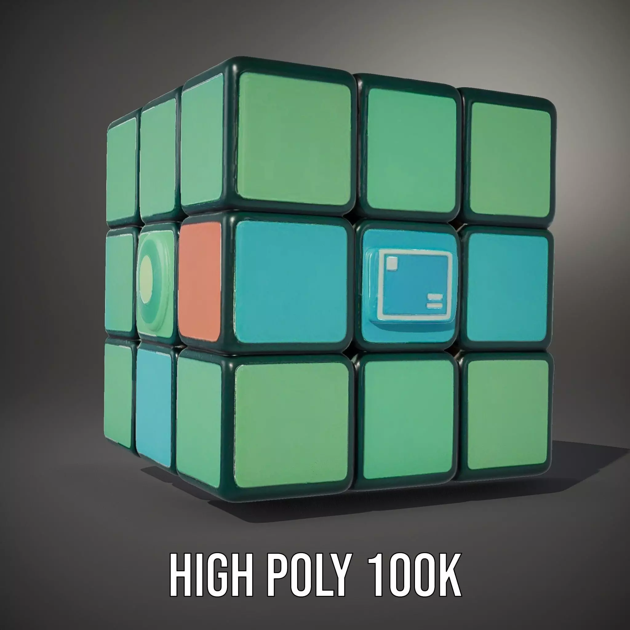 Vibrant Cube Puzzle model pack Low-poly 3D model_9