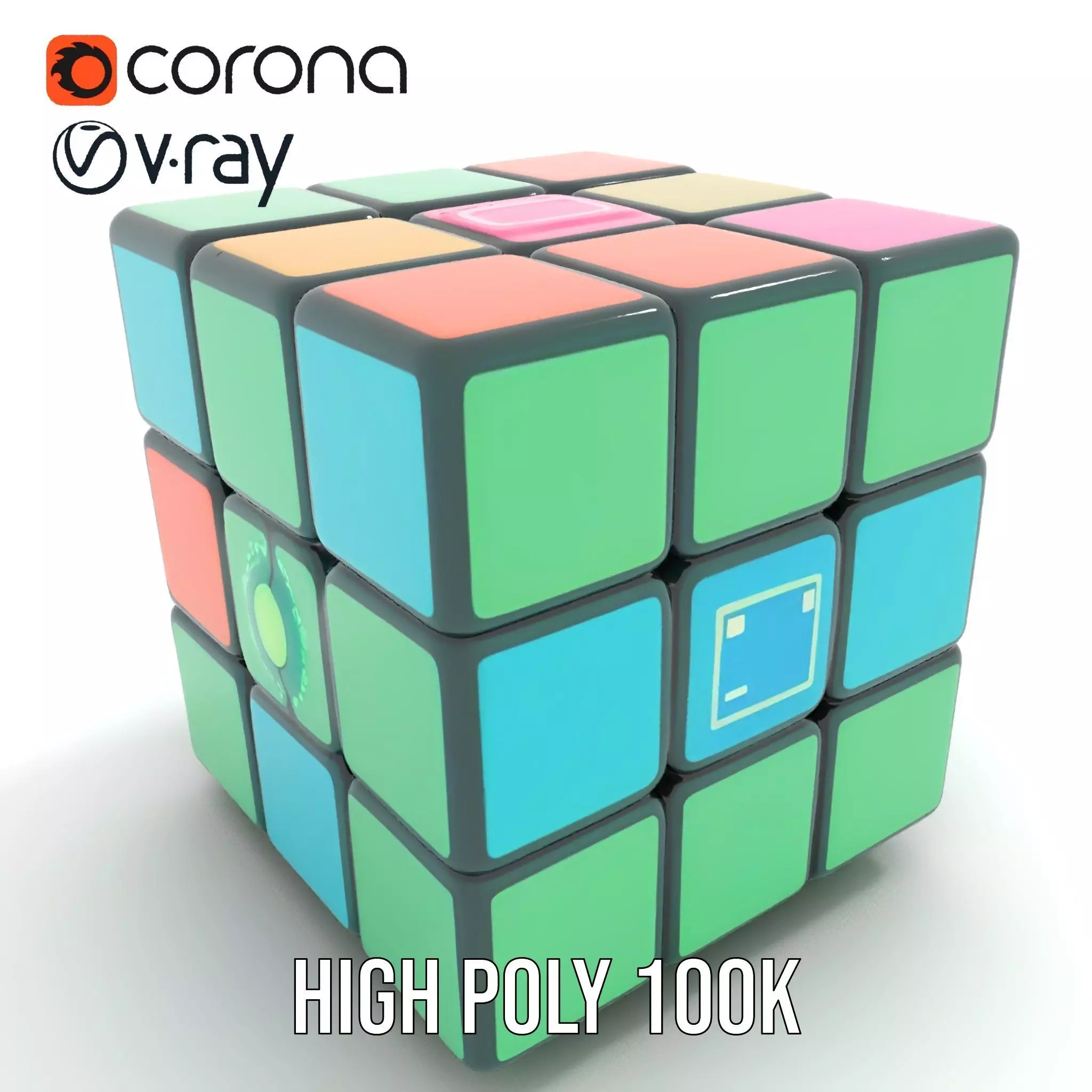 Vibrant Cube Puzzle model pack Low-poly 3D model_19