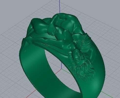 Ring with man and woman 3D print model_1