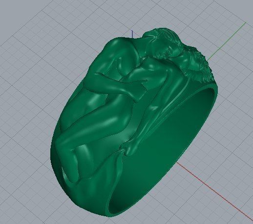 Ring with man and woman 3D print model_2