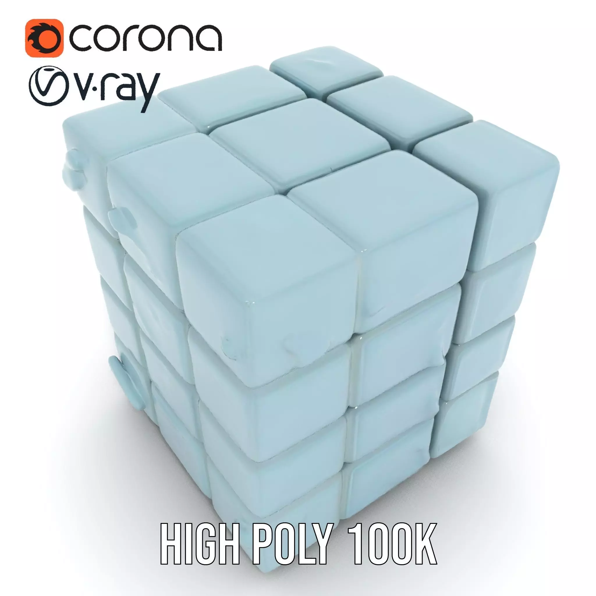 Frosty Puzzle Cube model pack Low-poly 3D model_18
