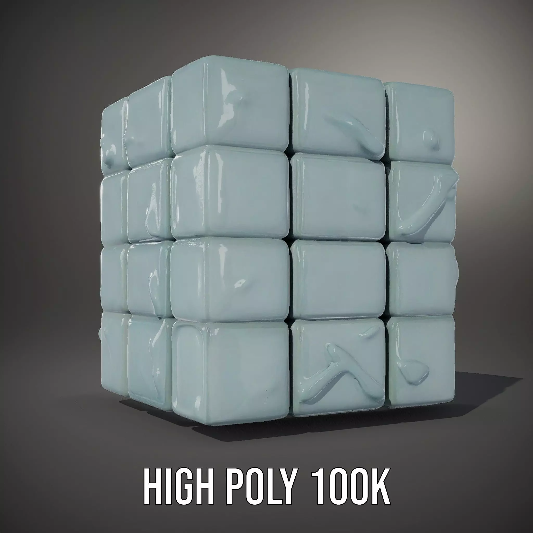 Frosty Puzzle Cube model pack Low-poly 3D model_9