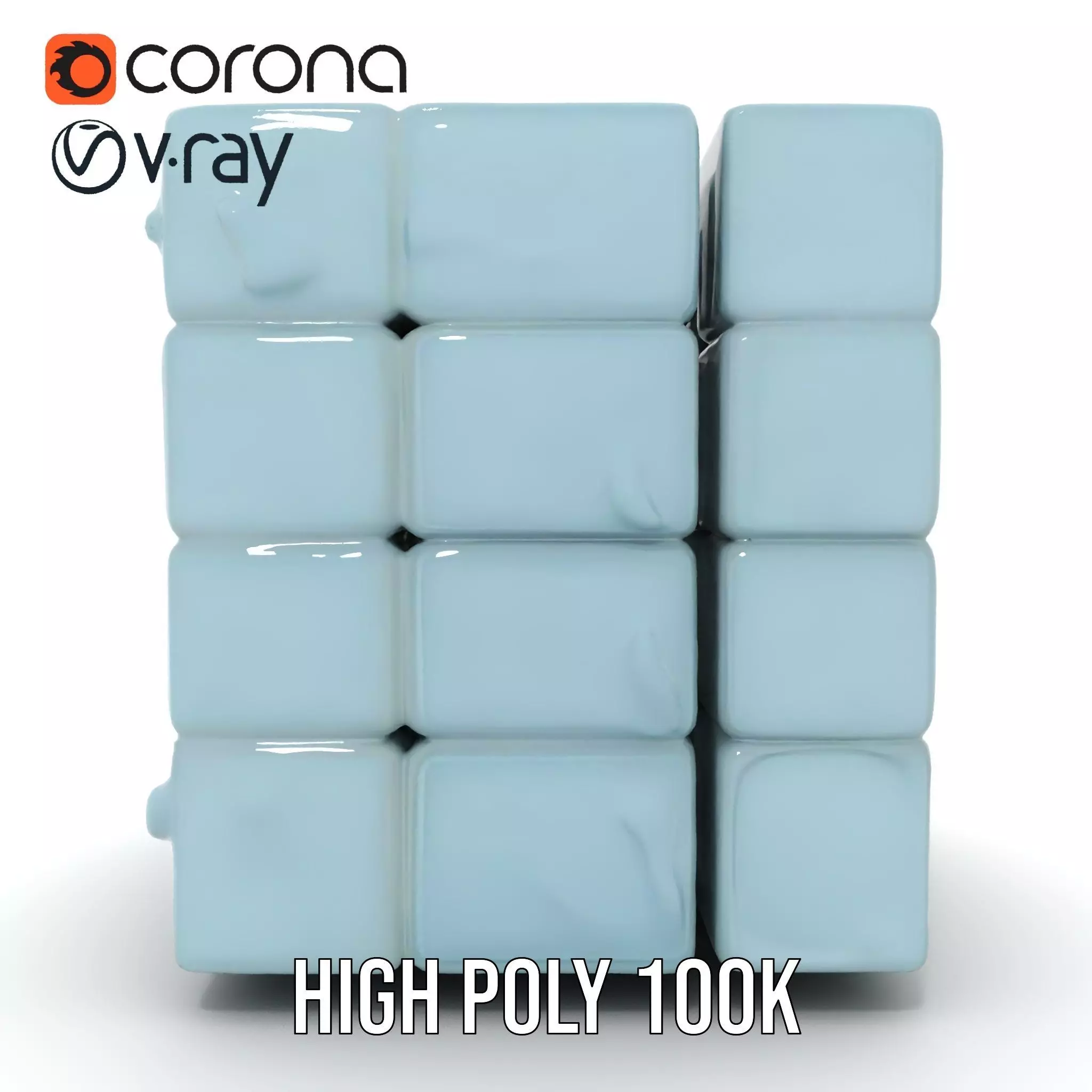 Frosty Puzzle Cube model pack Low-poly 3D model_26