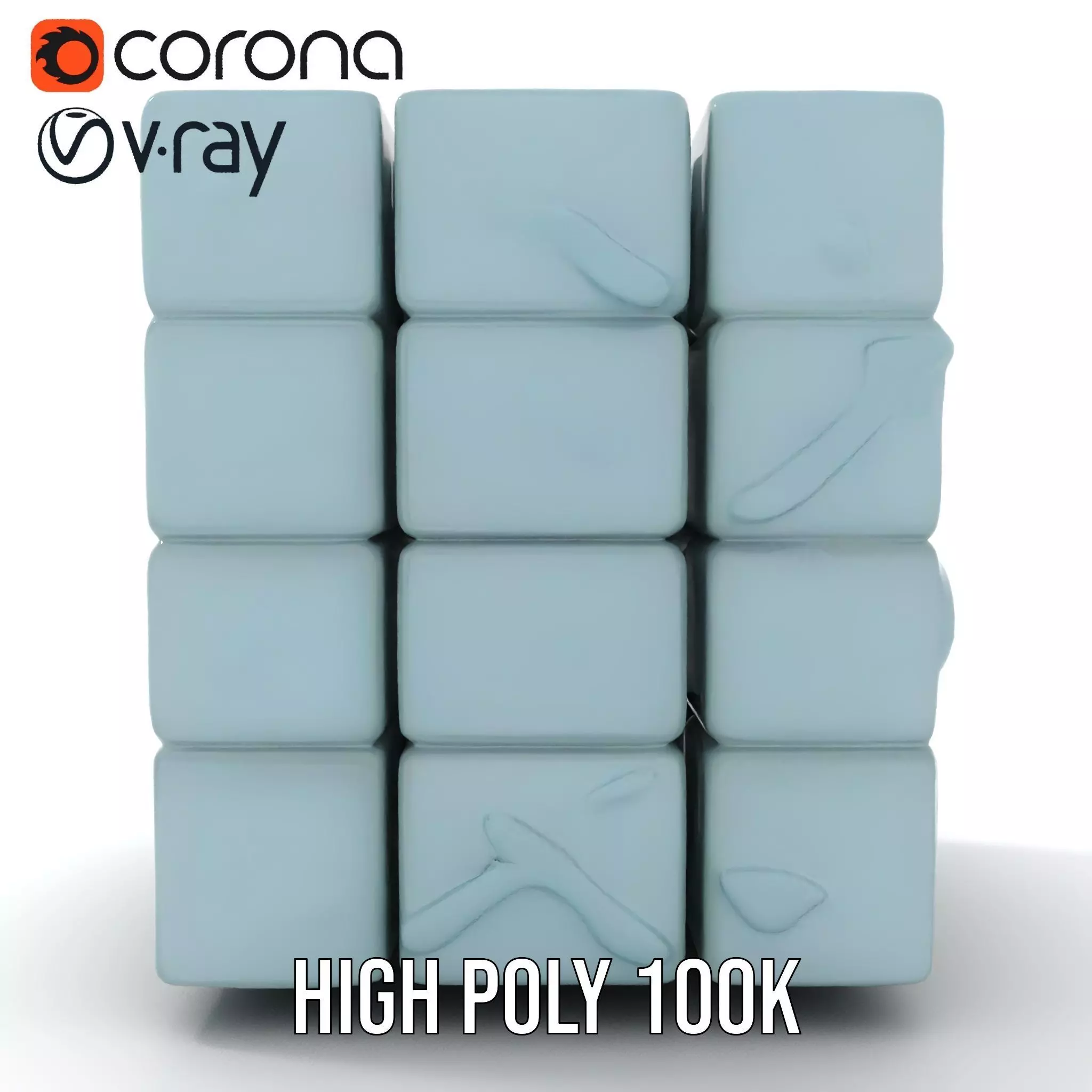 Frosty Puzzle Cube model pack Low-poly 3D model_29