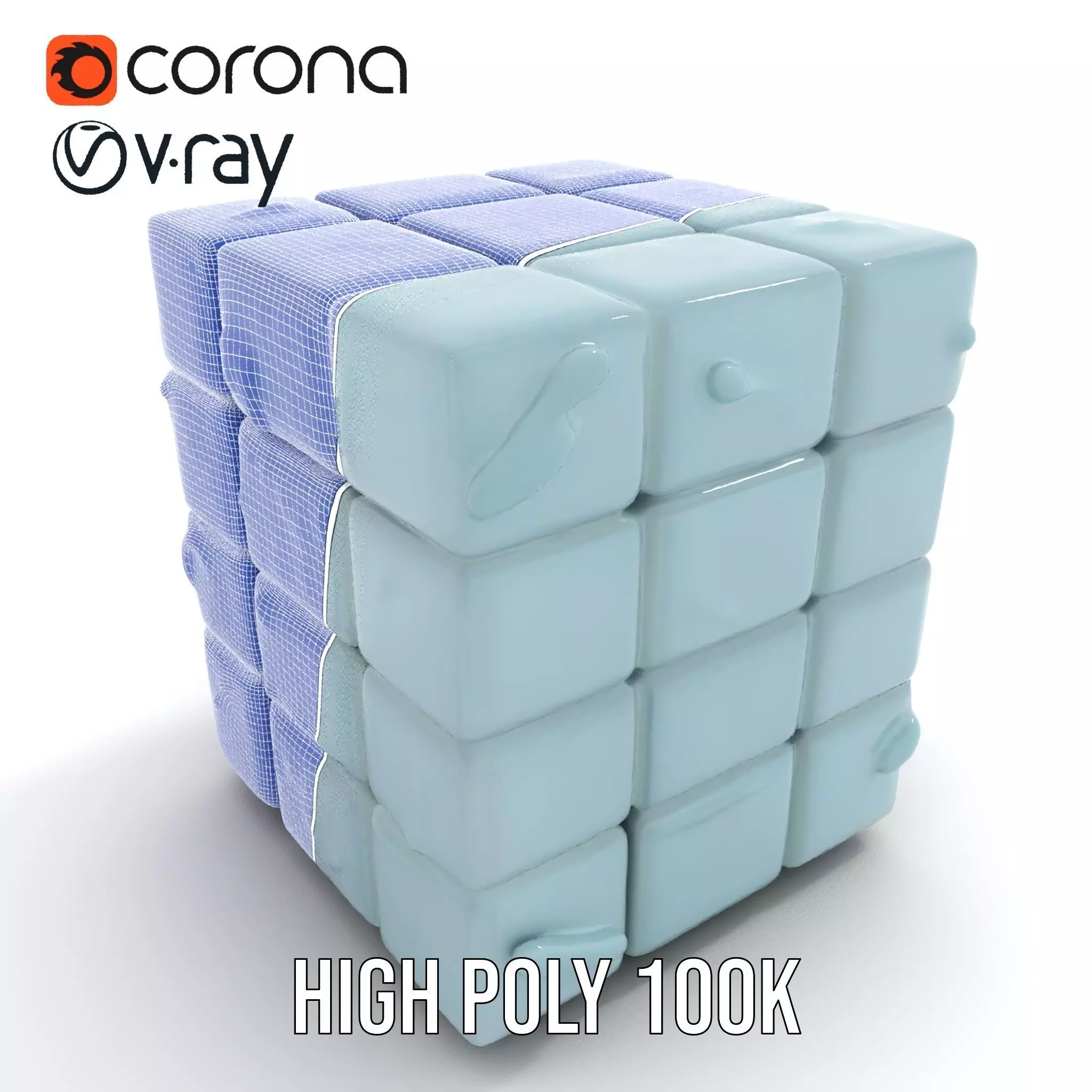 Frosty Puzzle Cube model pack Low-poly 3D model_32