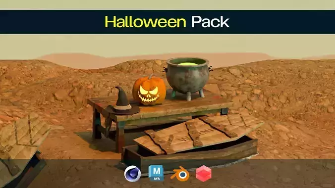 Halloween Game Assets Pack  Low Poly 3D Models for Games