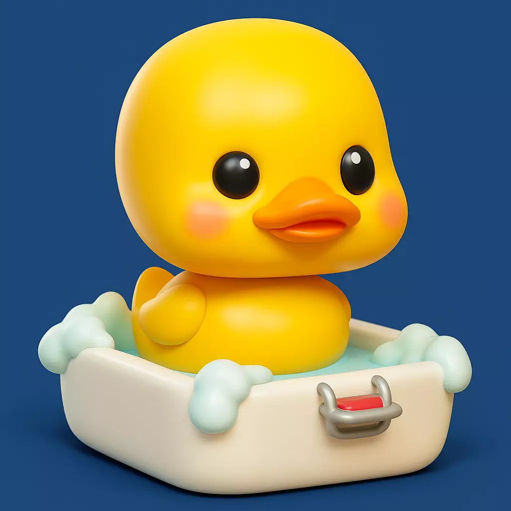 Kawaii Rubber Duck Bath Time 3D print model_1