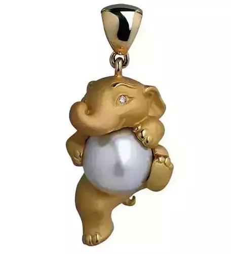 Pendants elephant pendant with pearl